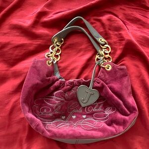 juicy couture bad juicy girls club maroon purse